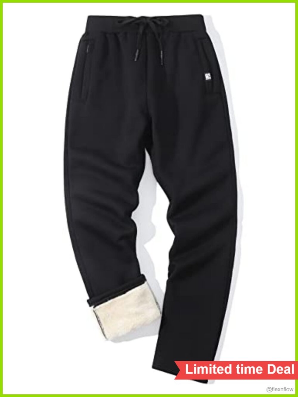Men's Fleece Sherpa Lined Sweatpants Joggers Drawstring Winter Warm Pants